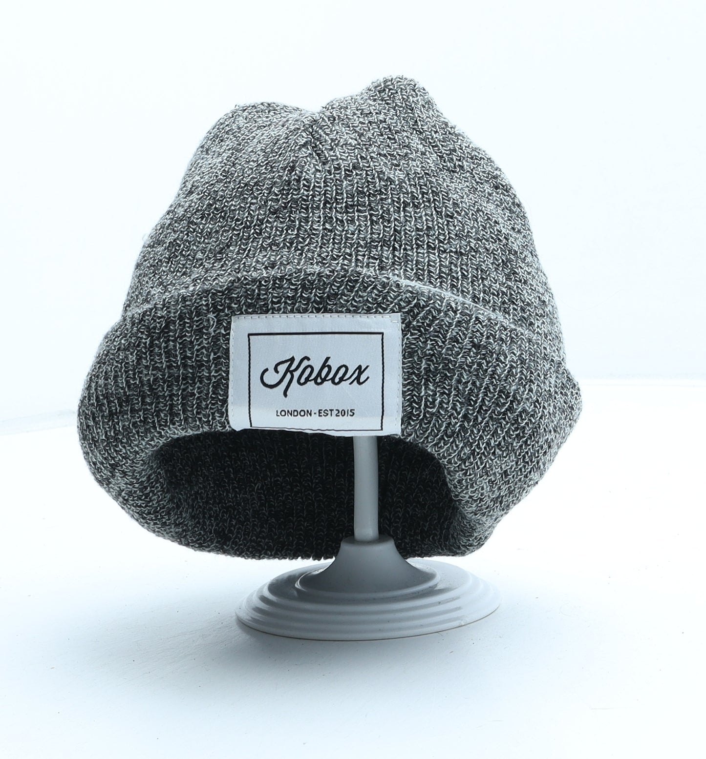 Kobox Mens Grey Acrylic Beanie One Size