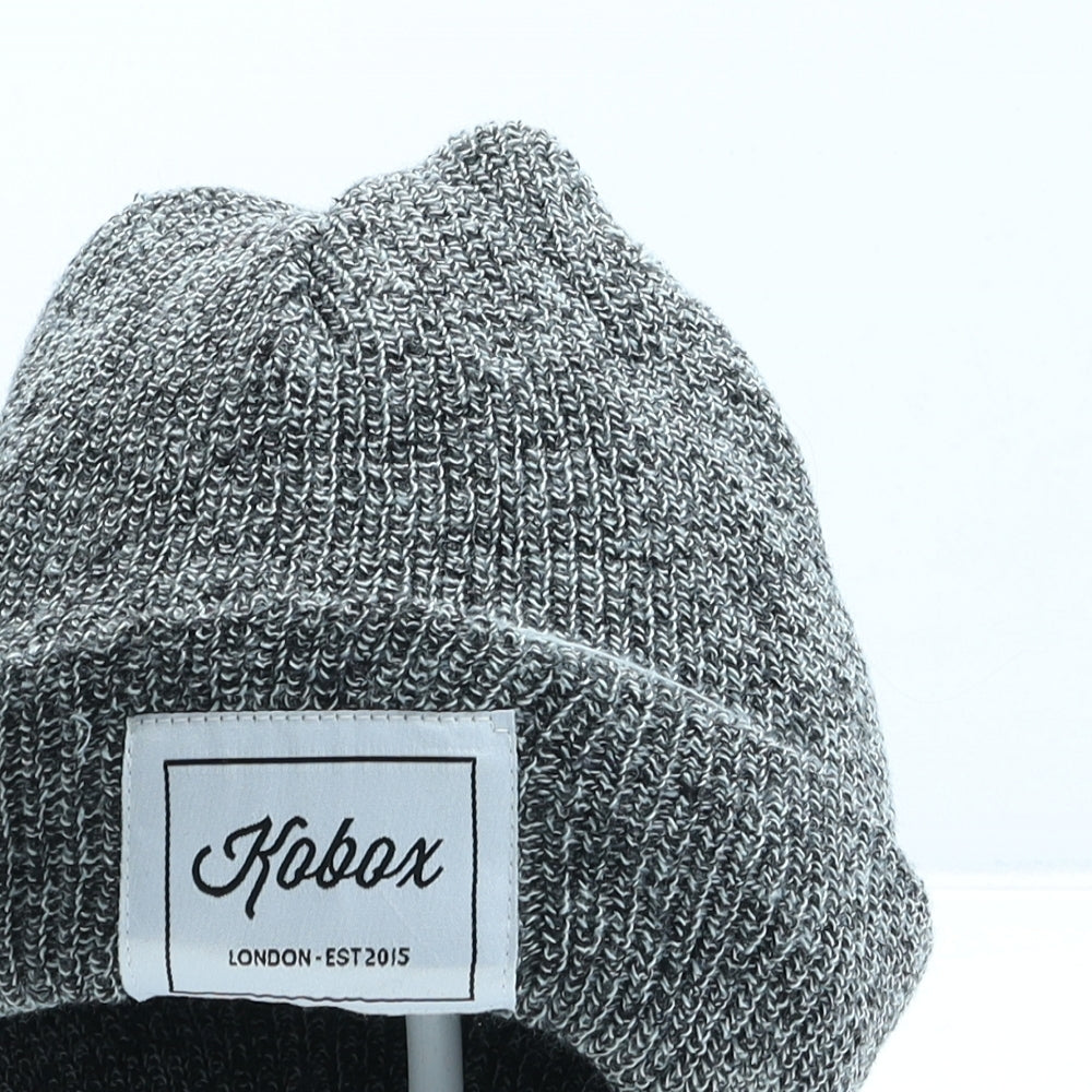Kobox Mens Grey Acrylic Beanie One Size