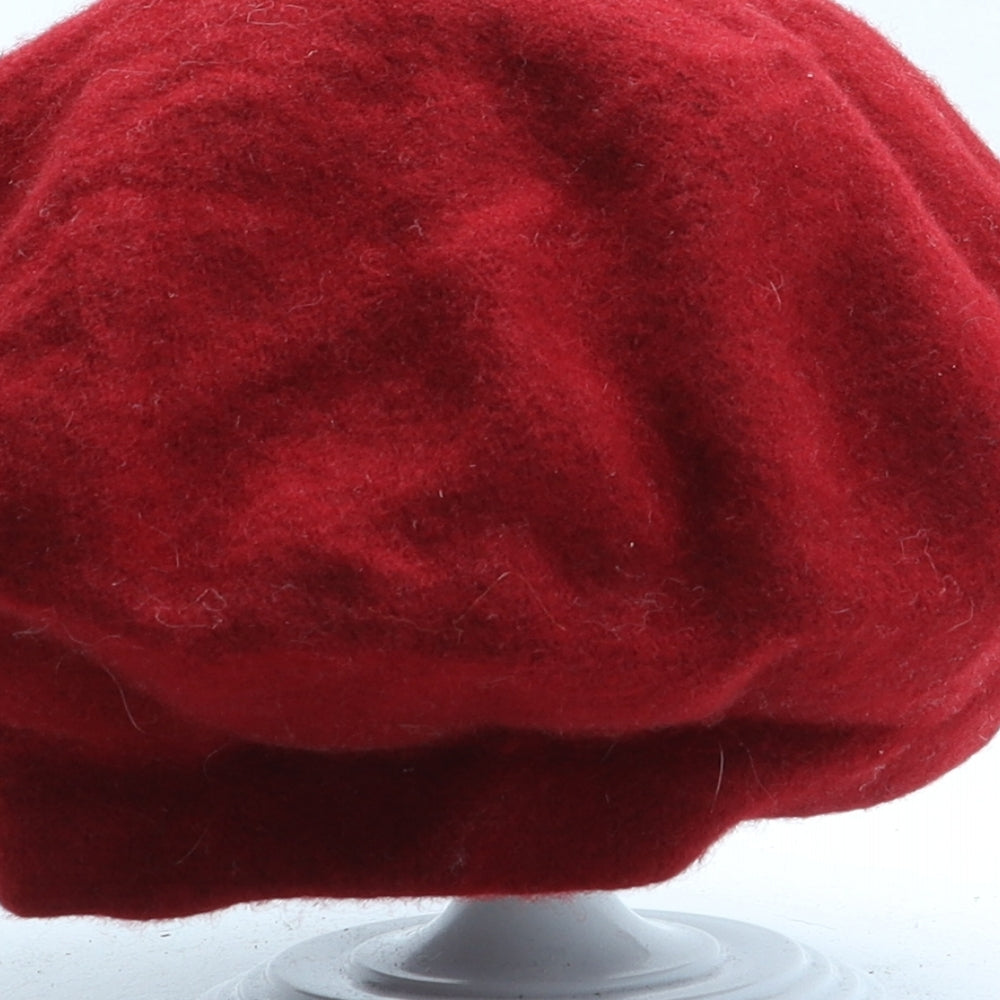 Accessorize Womens Red Wool Beret One Size - Flower Detail