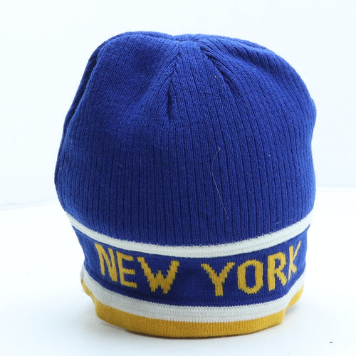 New York Mens Blue Polyester Beanie One Size