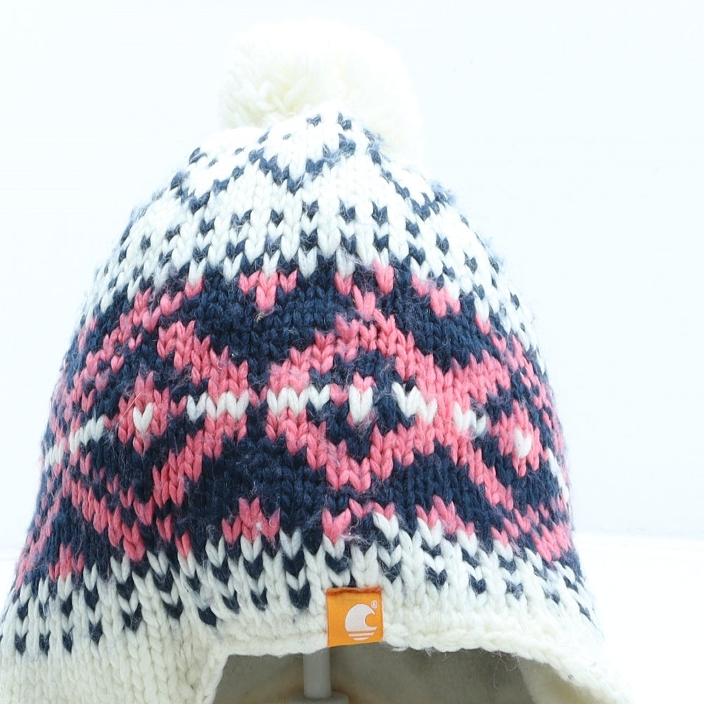 SoulCal&Co Womens Multicoloured Fair Isle Acrylic Bobble Hat One Size