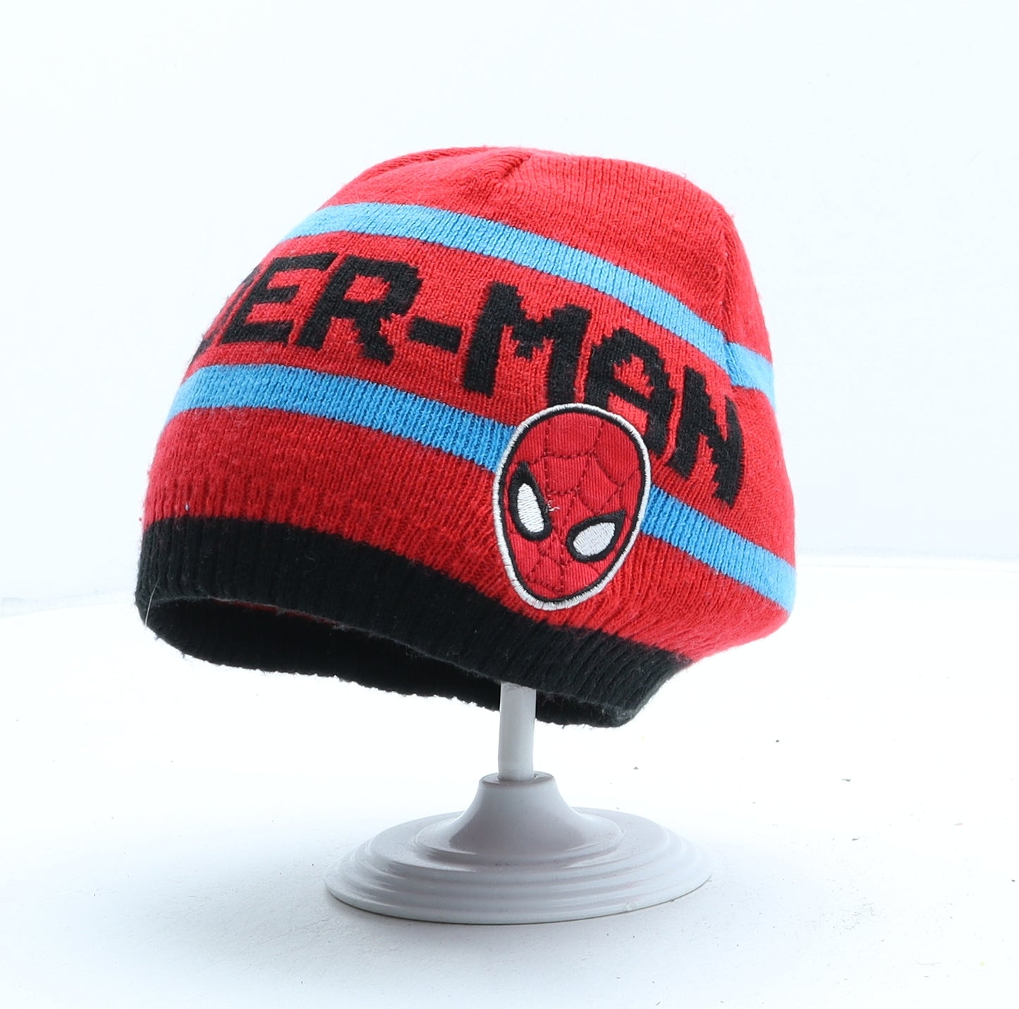 George Boys Red Geometric Acrylic Beanie One Size - Spiderman