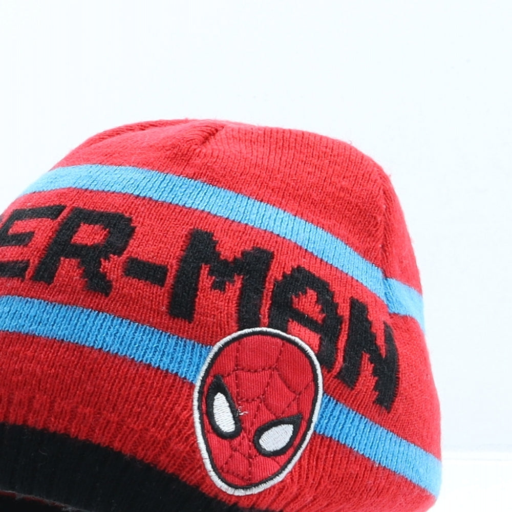 George Boys Red Geometric Acrylic Beanie One Size - Spiderman