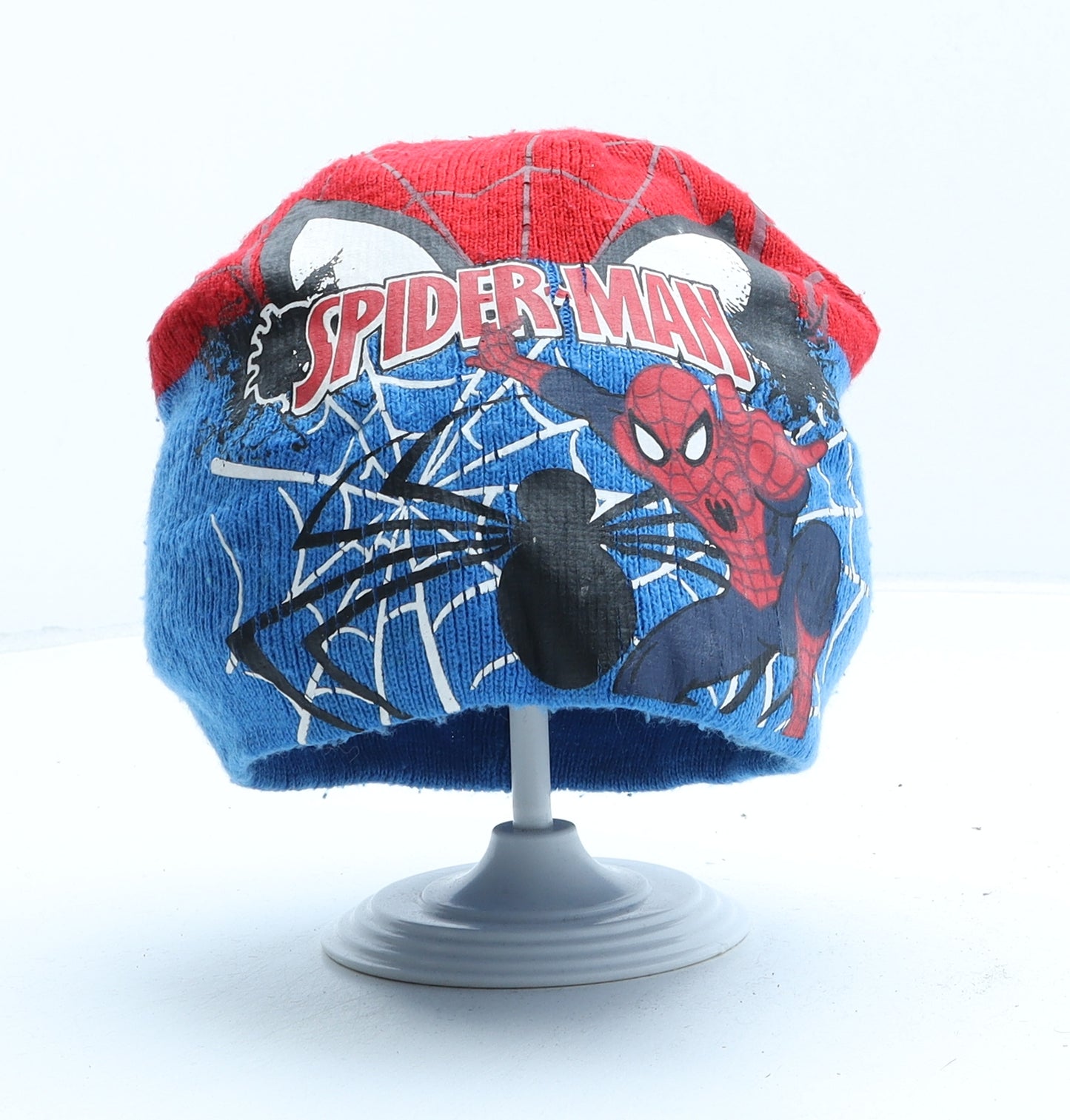 Marvel Boys Blue Geometric Acrylic Beanie One Size - Spiderman