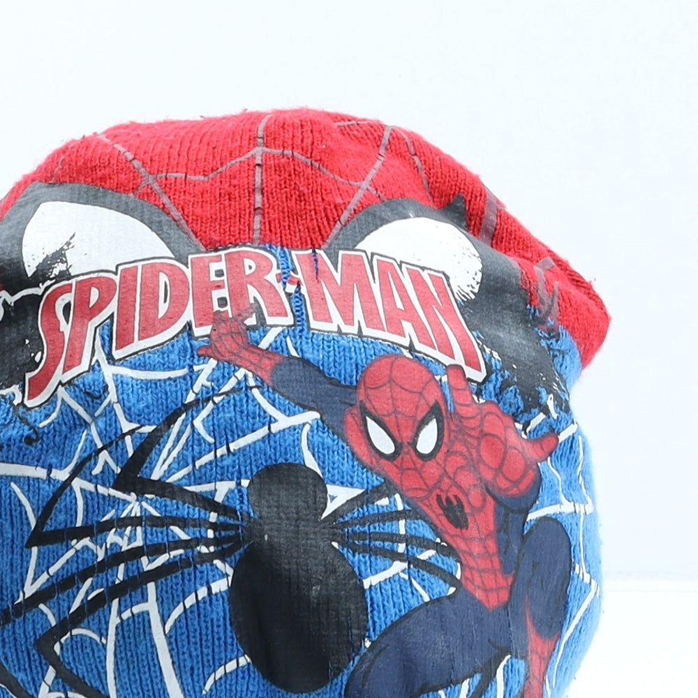 Marvel Boys Blue Geometric Acrylic Beanie One Size - Spiderman