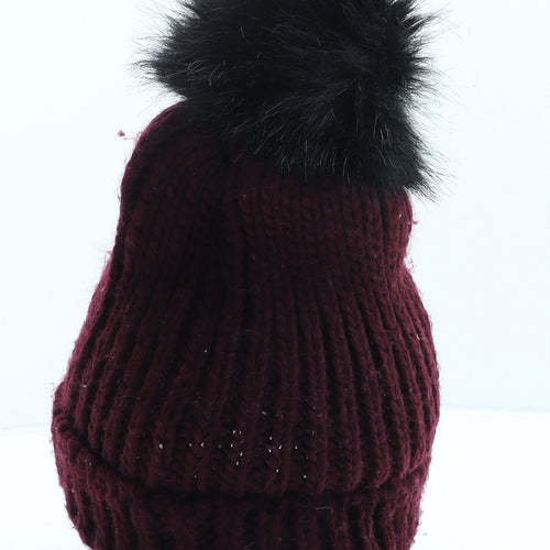 New Look Womens Purple Acrylic Bobble Hat One Size