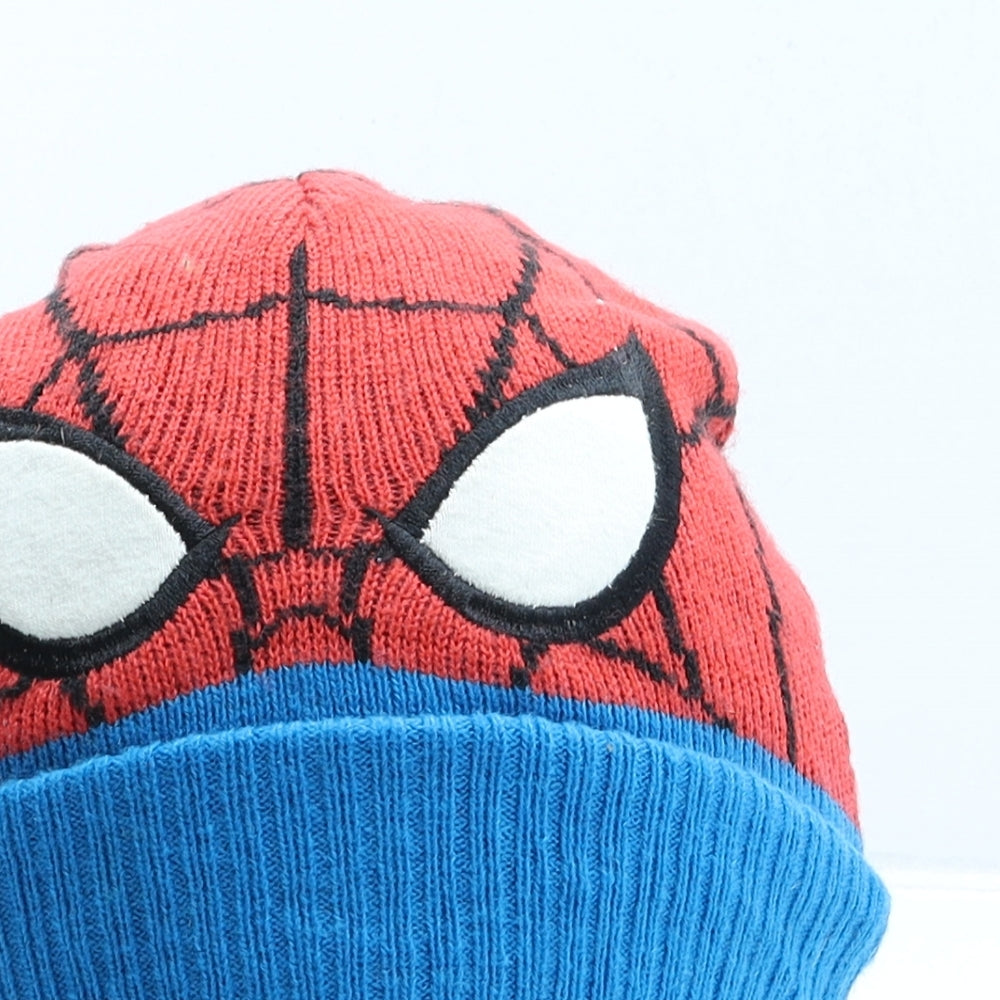 Spiderman Boys Red Geometric Acrylic Beanie One Size