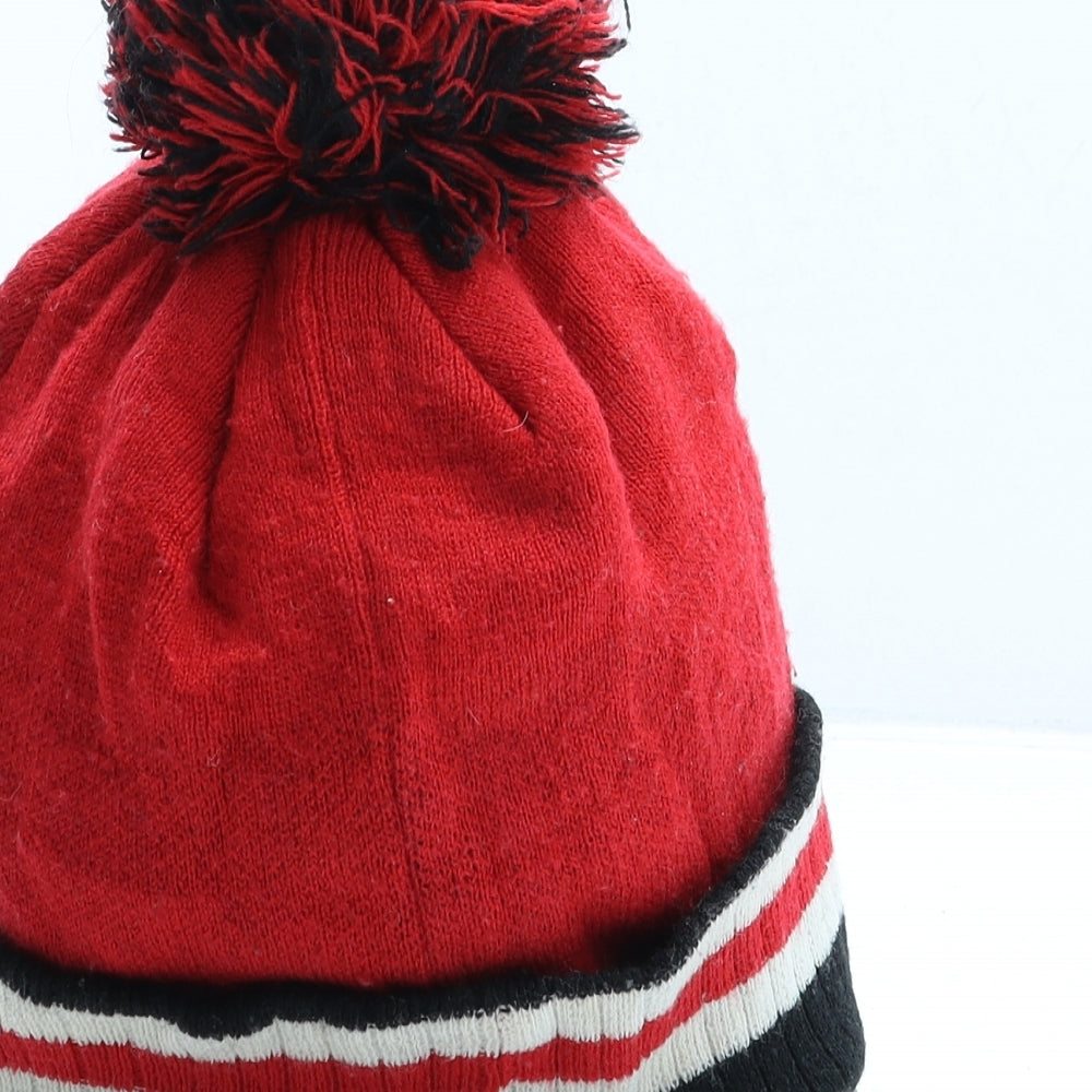 City Hunter Mens Red Acrylic Beanie One Size - New York
