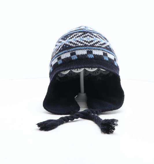 RIP CURL Boys Blue Fair Isle Acrylic Winter Hat One Size