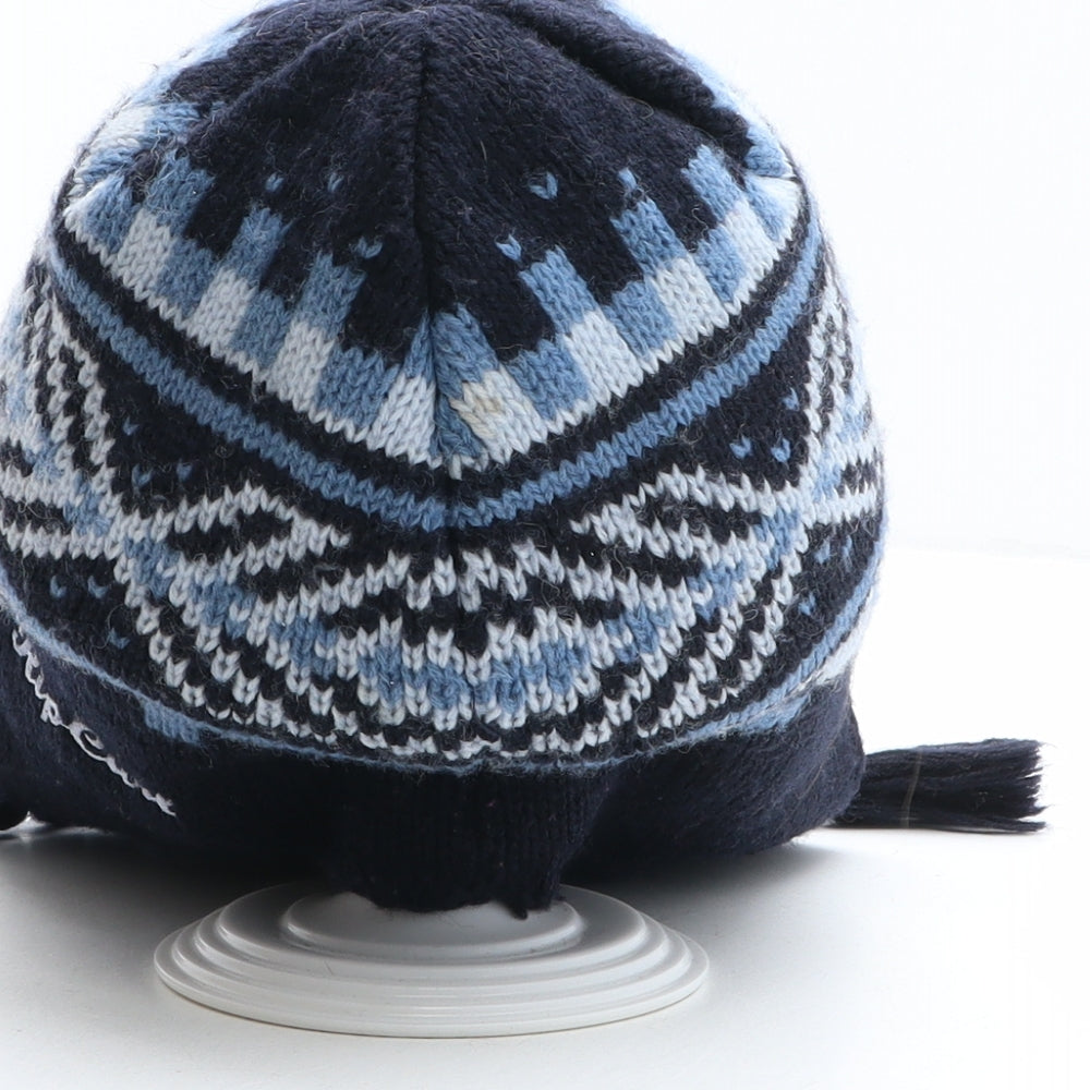 RIP CURL Boys Blue Fair Isle Acrylic Winter Hat One Size