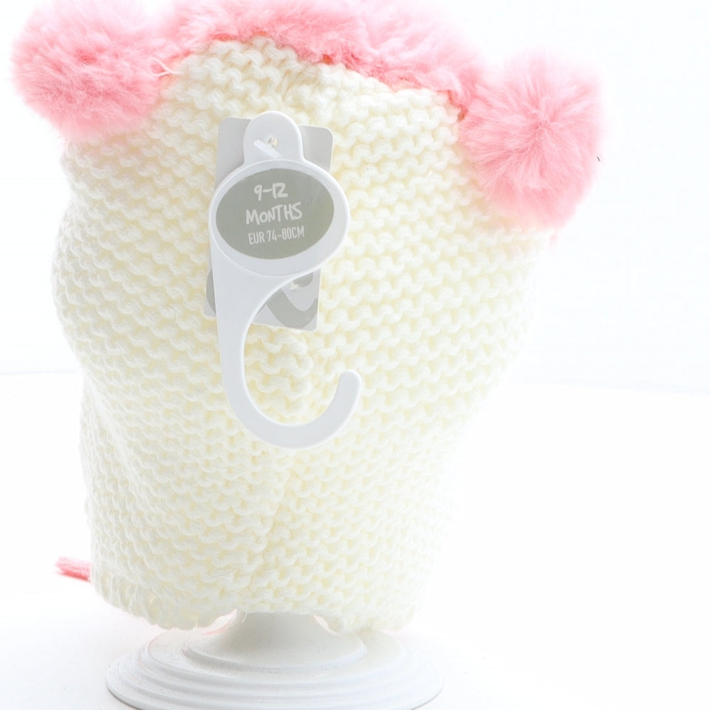 PEP&CO Girls Ivory Acrylic Winter Hat One Size - Fox Design