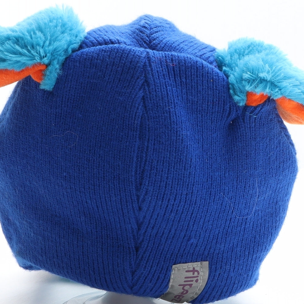 Flipeez Boys Blue Polyester Bobble Hat One Size - Monster design, Interactive ears