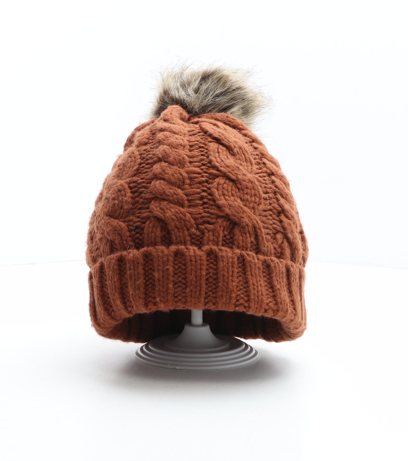 New Look Womens Brown Acrylic Bobble Hat One Size