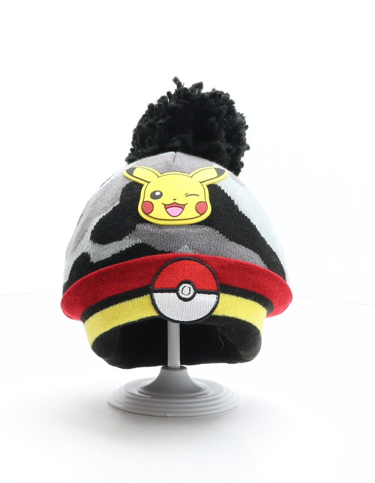 TU Boys Multicoloured Camouflage Acrylic Bobble Hat One Size - Pokemon, Pikachu, Pokeball