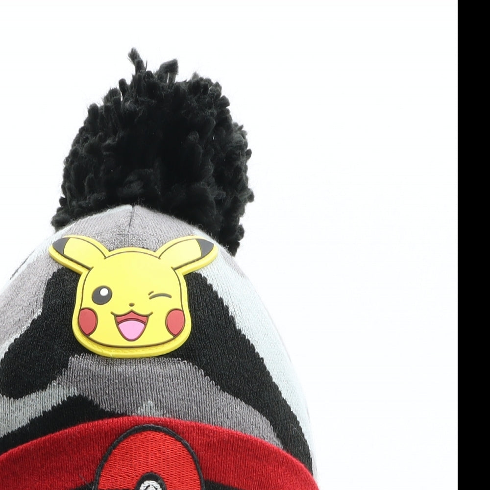 TU Boys Multicoloured Camouflage Acrylic Bobble Hat One Size - Pokemon, Pikachu, Pokeball