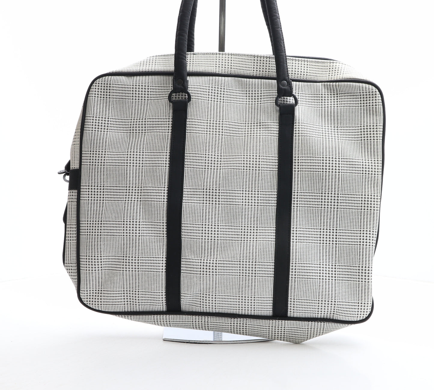 Ginny Womens White Geometric PVC Hobo Bag Size Large