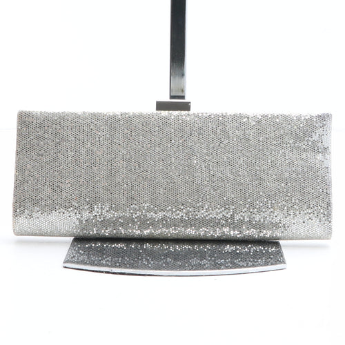 NEXT Womens Silver Solid Polyester Clutch Size Small