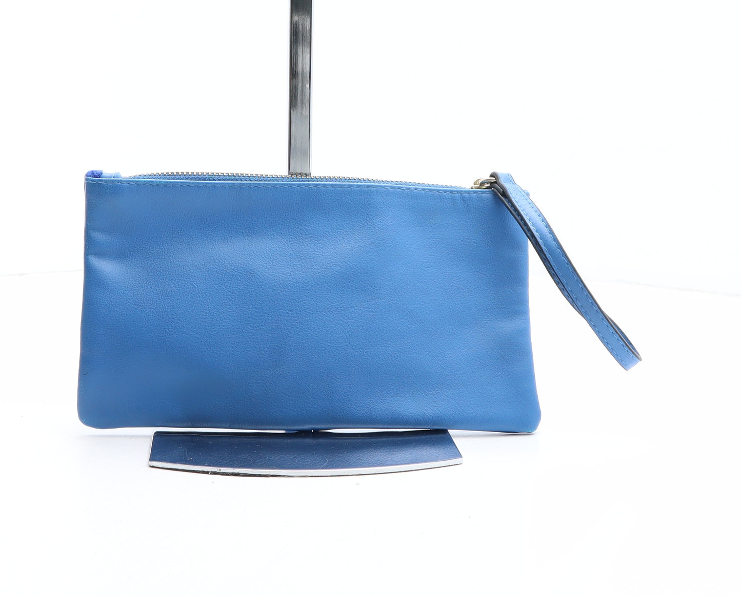 Dorothy Perkins Womens Blue Solid PVC Clutch Size Small
