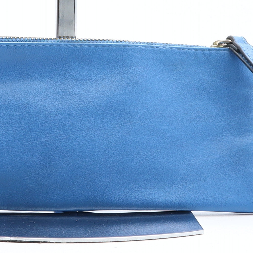 Dorothy Perkins Womens Blue Solid PVC Clutch Size Small