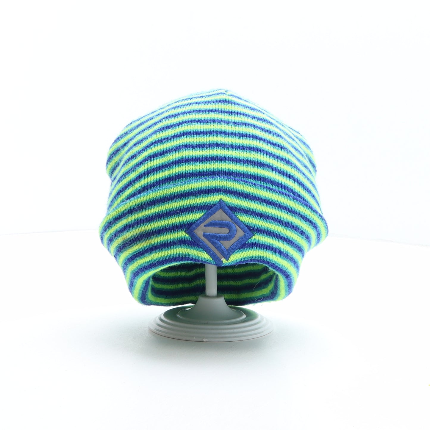 Preworn Mens Multicoloured Striped Acrylic Beanie One Size