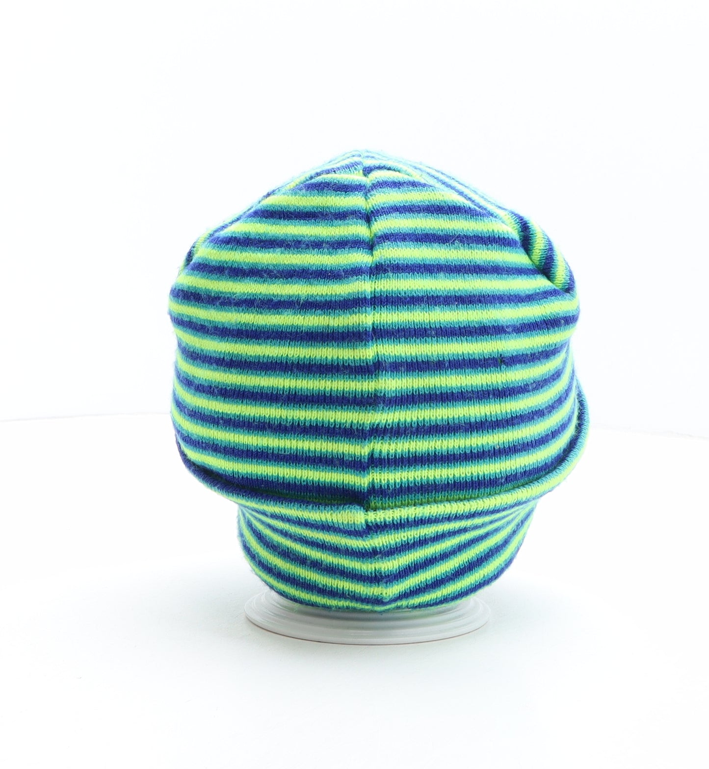 Preworn Mens Multicoloured Striped Acrylic Beanie One Size