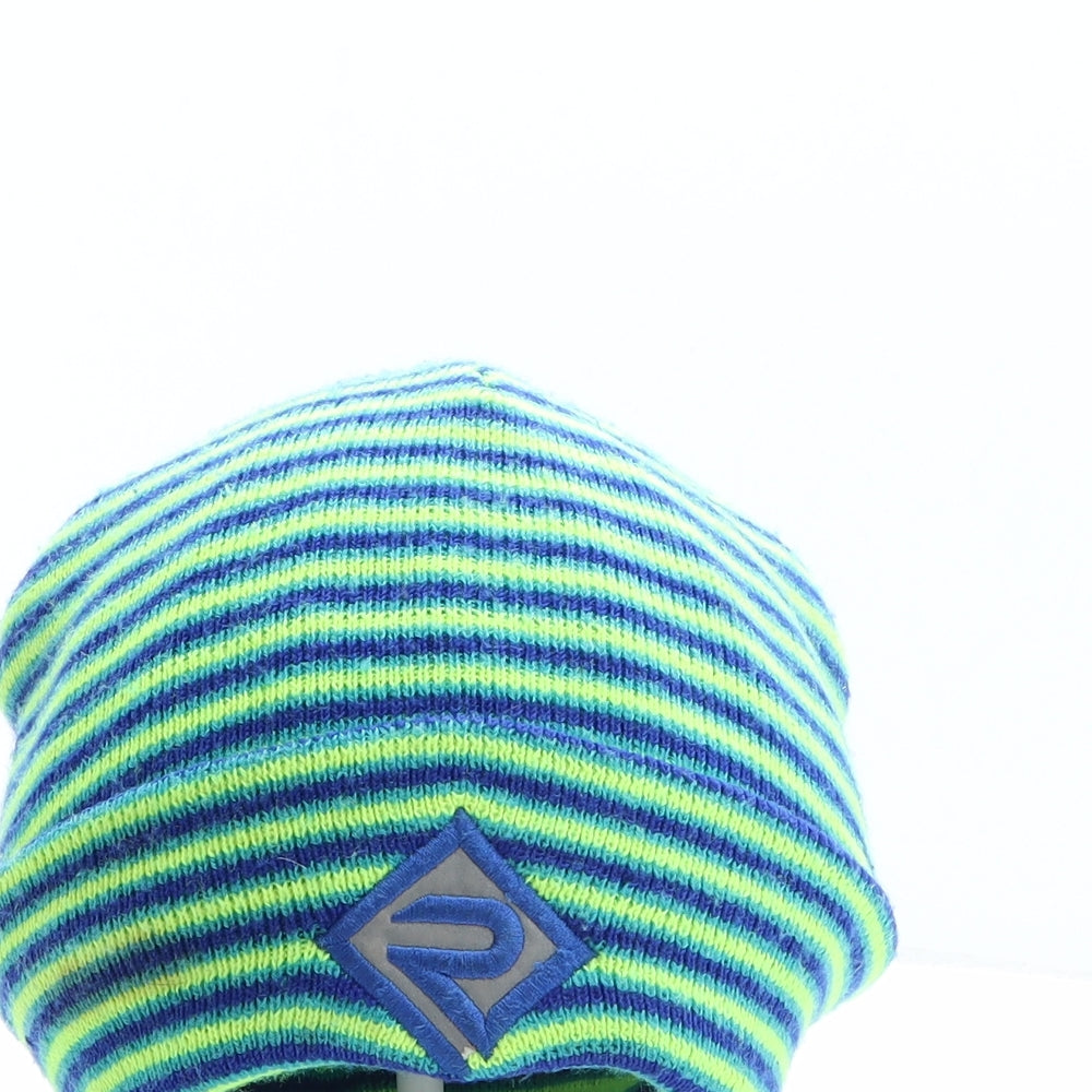 Preworn Mens Multicoloured Striped Acrylic Beanie One Size