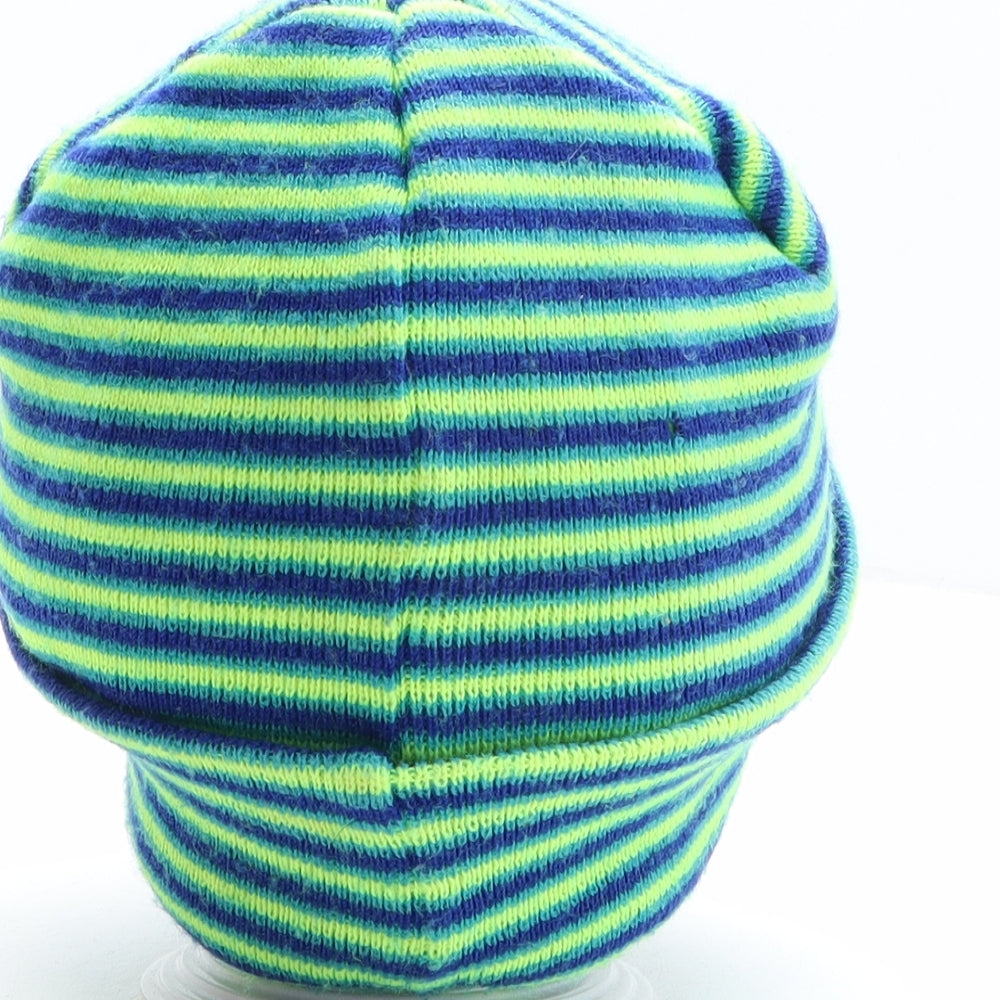 Preworn Mens Multicoloured Striped Acrylic Beanie One Size