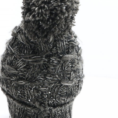 River Island Mens Grey Acrylic Beanie One Size - Pom Pom