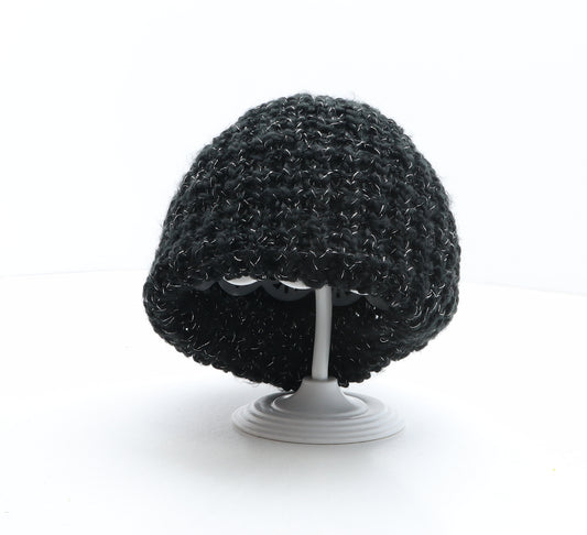 Preworn Womens Black Acrylic Beanie One Size