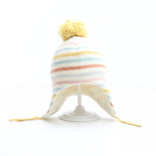 Primark Girls Multicoloured Striped Polyester Bonnet One Size