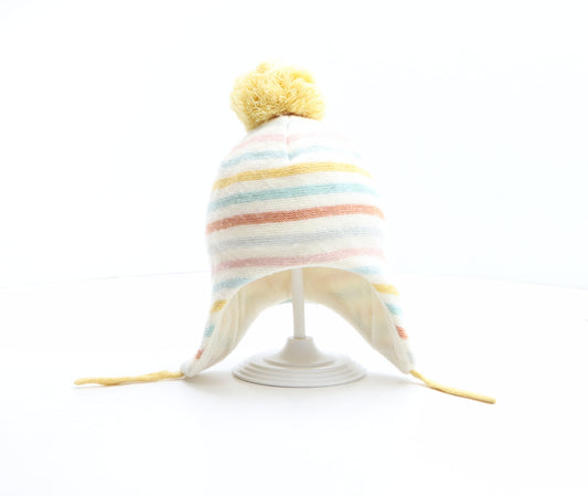 Primark Girls Multicoloured Striped Polyester Bonnet One Size