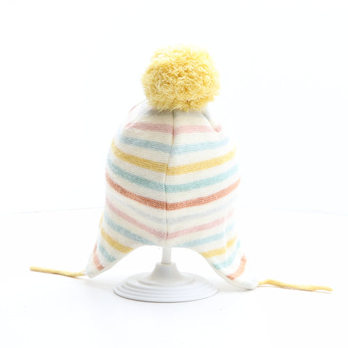 Primark Girls Multicoloured Striped Polyester Bonnet One Size