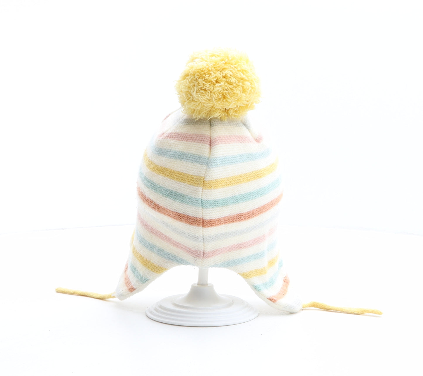 Primark Girls Multicoloured Striped Polyester Bonnet One Size