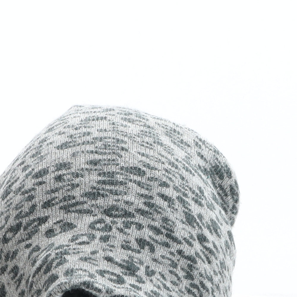 NEXT Boys Grey Animal Print Acrylic Beanie One Size - Leopard print