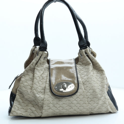 Wallis Womens Beige Animal Print Polyurethane Top Handle Bag Size Medium - Snake Skin