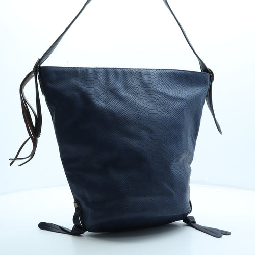 NEXT Womens Blue Animal Print Polyurethane Shoulder Bag Size Medium - Snake Print