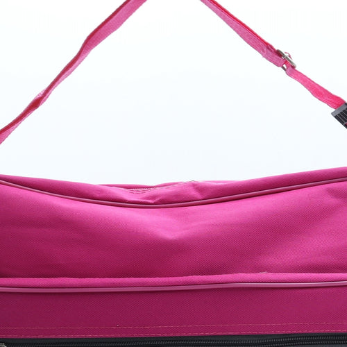 5 Cities Womens Pink Newsprint Polyester Gym Bag Size Large