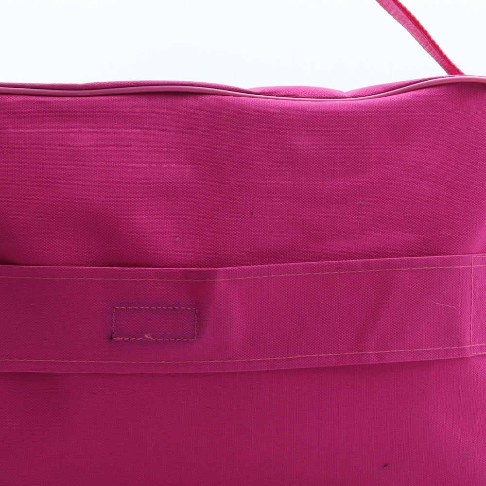 5 Cities Womens Pink Newsprint Polyester Gym Bag Size Large