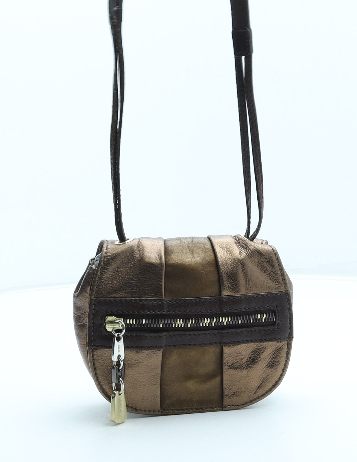 See By Chloe Womens Gold Polyurethane Crossbody Size Small