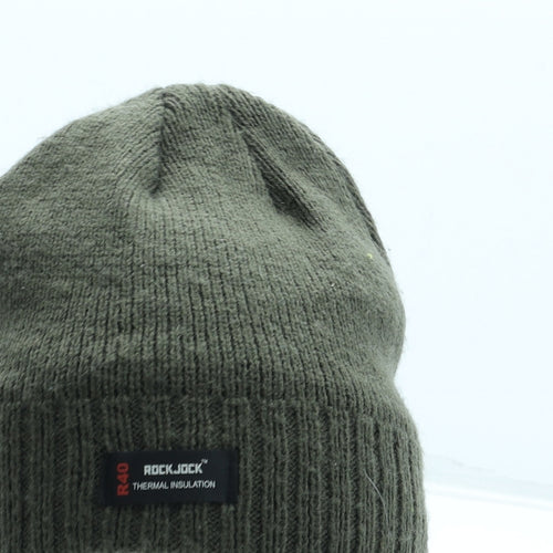 Rock Jock Mens Green Acrylic Beanie One Size