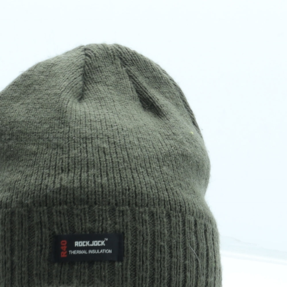 Rock Jock Mens Green Acrylic Beanie One Size
