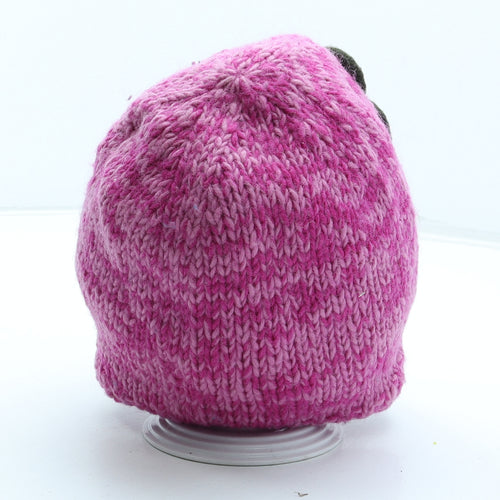 Yeti Clothing Womens Pink Acrylic Beanie One Size - Flower