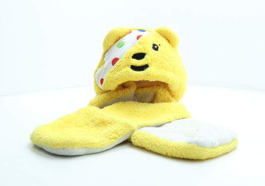 George Womens Yellow Polyester Bonnet One Size - Pudsey Bear Children in Need