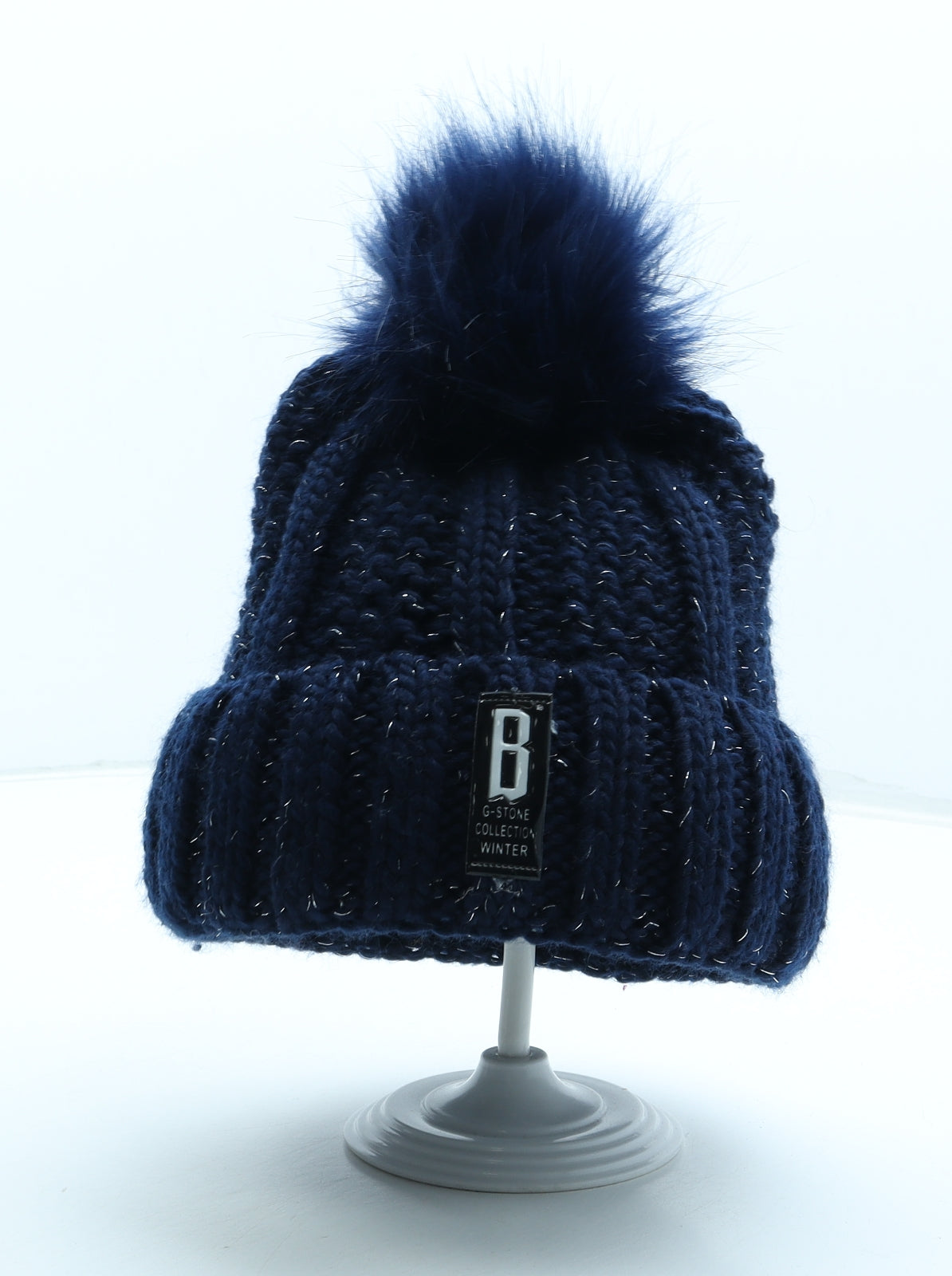 G-Stone Winter Collection Womens Blue Acrylic Bobble Hat One Size