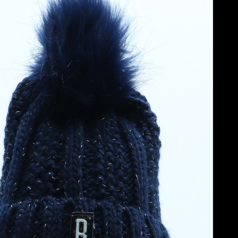 G-Stone Winter Collection Womens Blue Acrylic Bobble Hat One Size