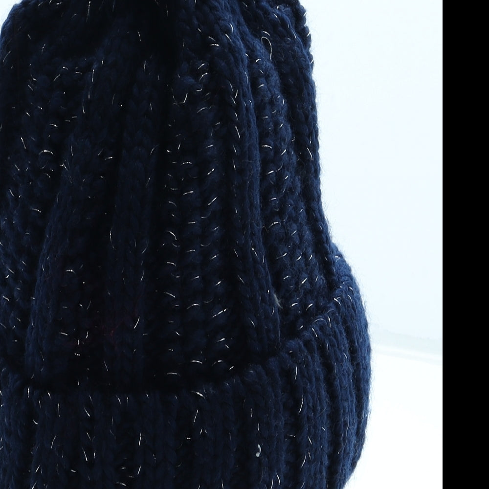 G-Stone Winter Collection Womens Blue Acrylic Bobble Hat One Size