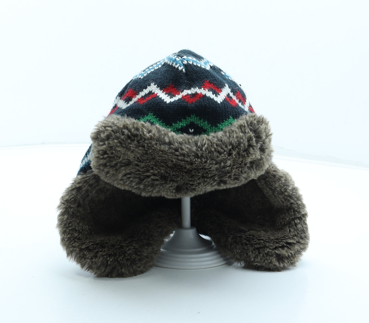 NEXT Boys Multicoloured Fair Isle Acrylic Trapper Hat Size S