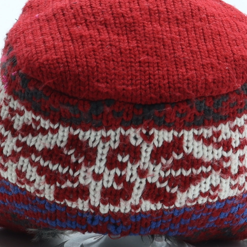 NEXT Boys Multicoloured Fair Isle Acrylic Trapper Hat Size S - Faux Fur