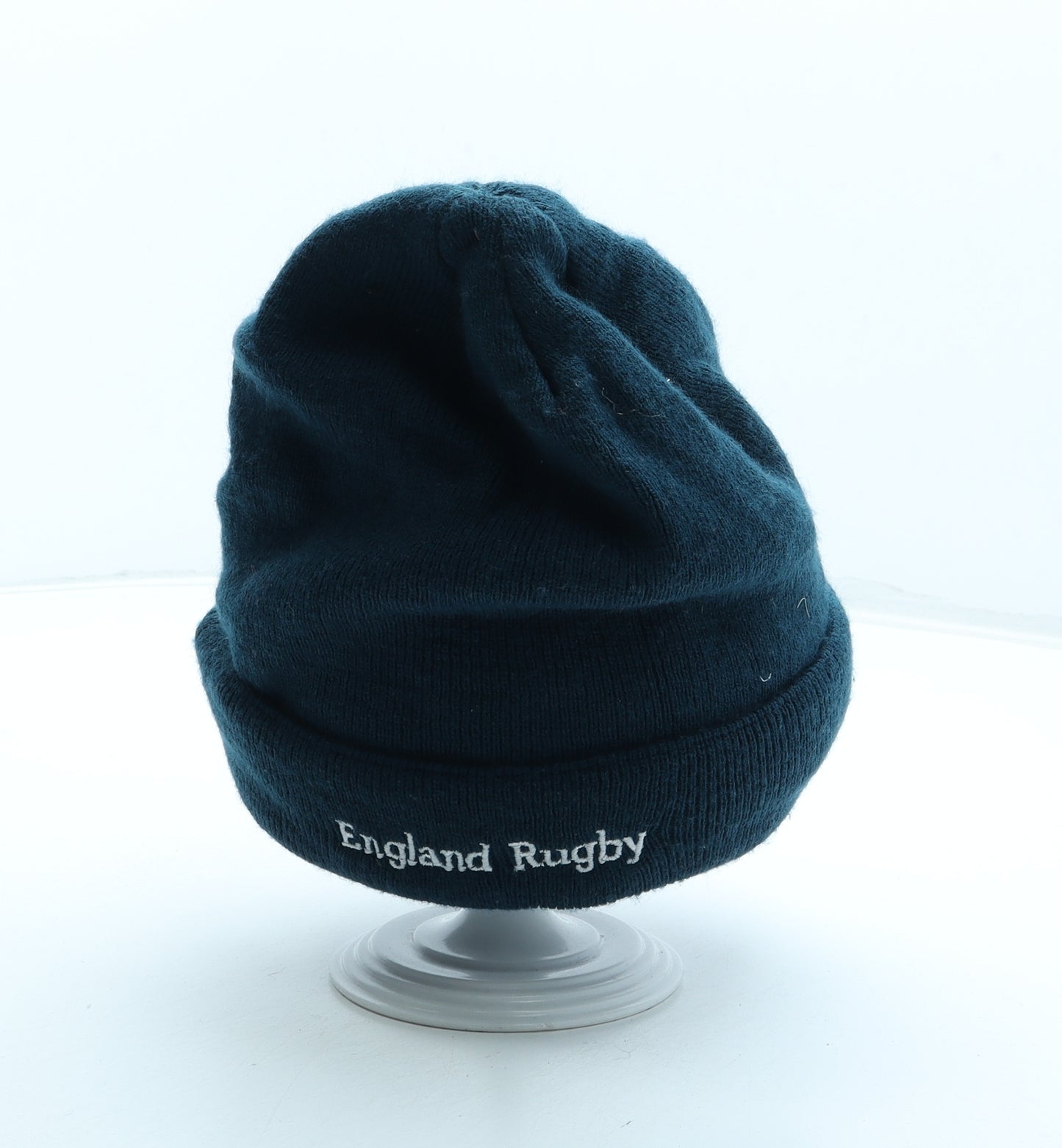 England Rugby Mens Blue Acrylic Beanie One Size - Embroidered Logo