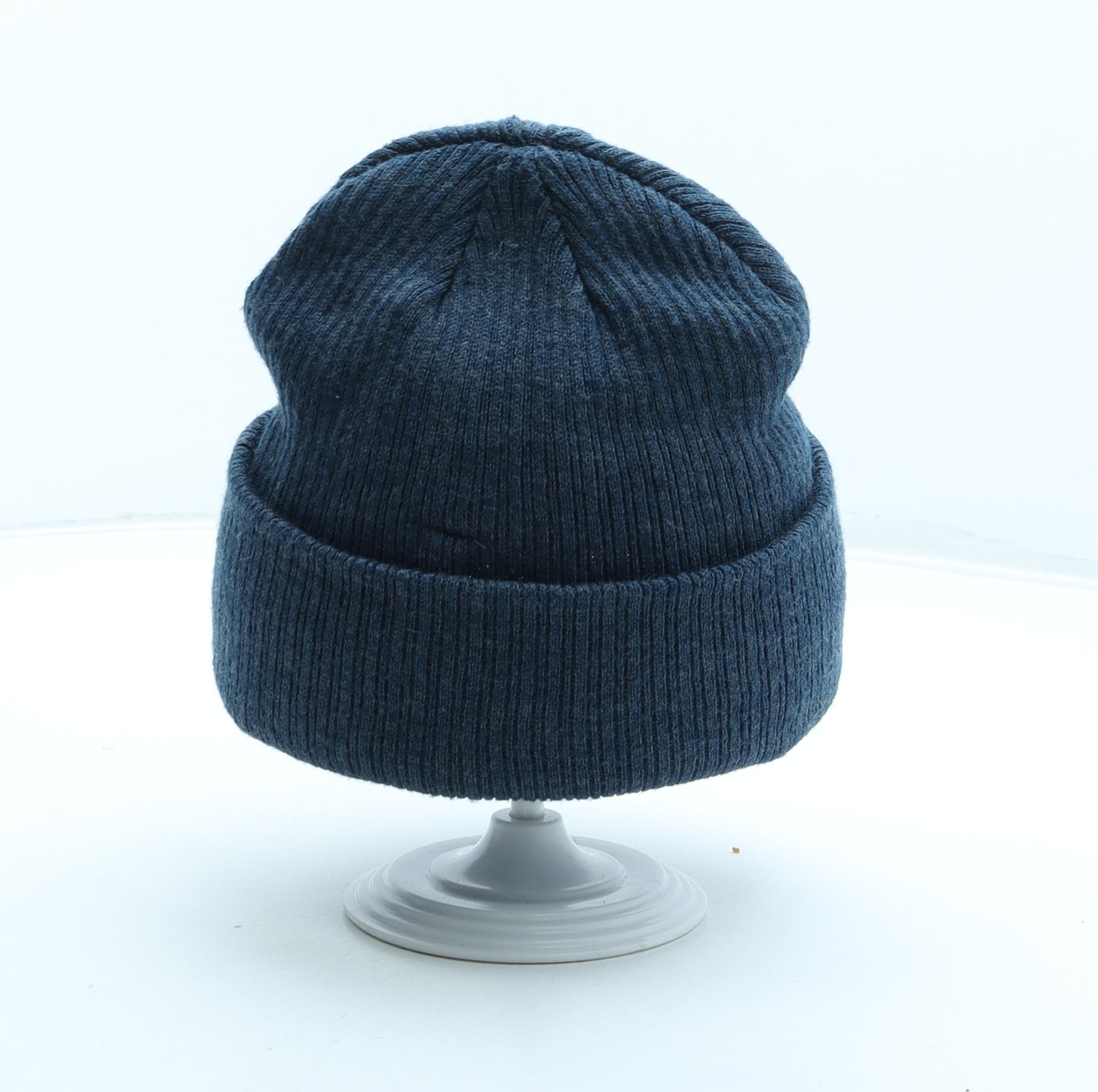 Zara Mens Blue Acrylic Beanie One Size - Logo
